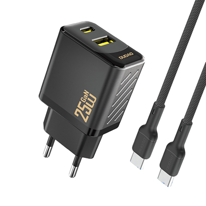 Picture of Dudao A26TCEU PD QC 25W GaN USB-A USB-C Wall Charg