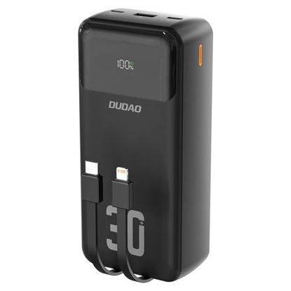 Изображение Dudao K15MAX 30000mAh PD 22.5W Powerbank with Built-in Cables Black