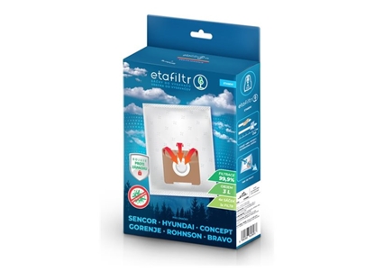 Picture of ETA Dust bags for vacuum cleaners Concept, ECG, Gorenje, Hyundai, Rohnson, Samsung, Sencor, Tesla and others | ETASEN1 | 4 pc(s) | White