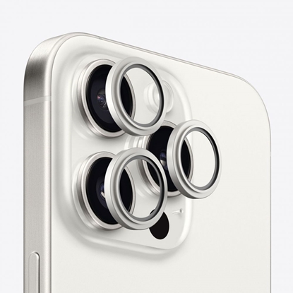 Изображение Evelatus Apple iPhone 15 Pro / 15 Pro Max Camera Lens Protector Armor White Titanium