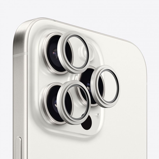 Изображение Evelatus Apple iPhone 15 Pro / 15 Pro Max Camera Lens Protector Armor White Titanium