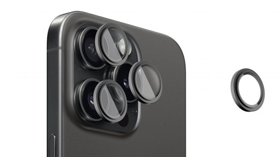 Изображение Evelatus Apple iPhone 16 Pro / 16 Pro Max Camera Lens Protector Armor Black Titanium