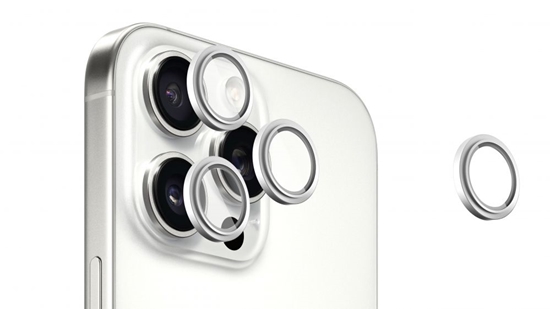 Picture of Evelatus Apple iPhone 16 Pro / 16 Pro Max Camera Lens Protector Armor White Titanium