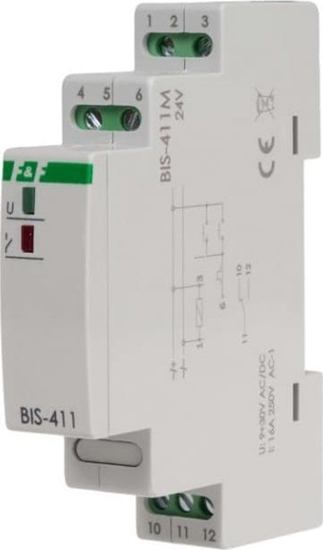 Picture of F&F Przekanik bistabilny 1P 16A 24V AC/DC z pamici BIS-411M-24V