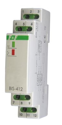 Picture of F&F Przekanik impulsowy grupowy 24VAC/DC 16A na szyn TH35 - BIS-412 24V