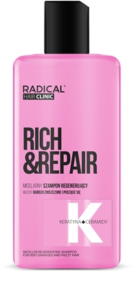 Attēls no Farmona RADICAL HAIR CLINIC Rich & Repair Micelarny szampon regenerujcy do wosów bardzo zniszczonych i puszcych si 300 ml