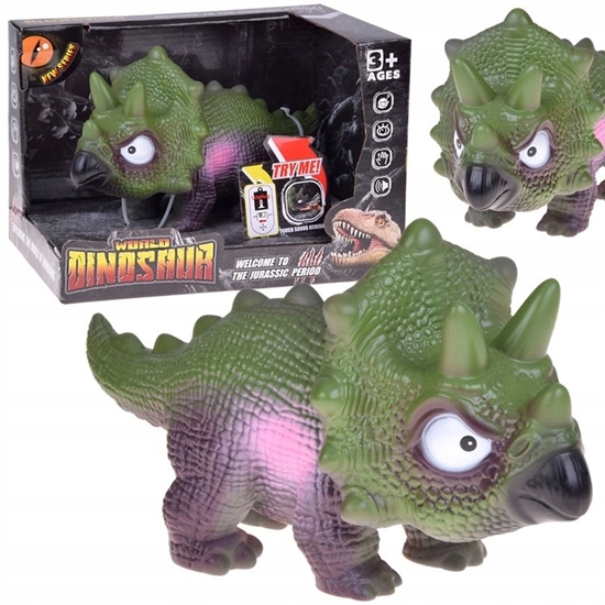 Изображение Figurka Jokomisiada Interaktywny gumowy dinozaur triceratops figurka z dwikiem RYCZY ZA5726