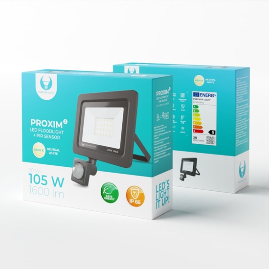Picture of Forever Light Floodlight LED PROXIM II / 20W / 4500K / PIR / IP66