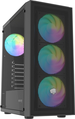 Picture of Obudowa Shobo SH8F ARGB Midi tower z oknem czarna 