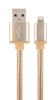 Picture of Gembird cotton braided USB Lightning 1.8m Gold
