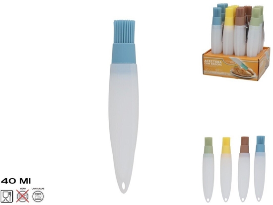 Изображение Gerimport Pipeta do oleju z silikonowym pdzelkiem 40 ml 4 rodzaje 19 x 4 x 4 cm KITCHEN&GO 8445393543598 (8445393543598)