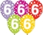 Attēls no GoDan Balony z cyframi: 6, 12"/ 5 szt. Godan