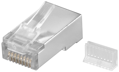 Attēls no Goobay 68079 RJ45 plug, CAT 5e STP shielded, transparent