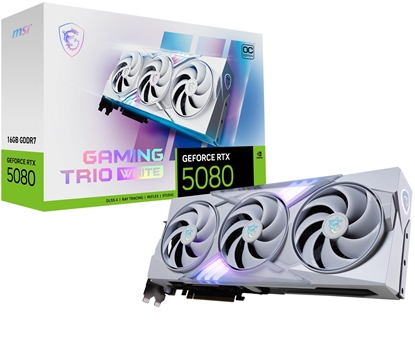 Изображение Graphics Card|MSI|NVIDIA GeForce RTX 5080|16 GB|GDDR7|256 bit|PCIE 5.0 16x|Dual Slot Fansink|1xHDMI|3xDisplayPort|508016GGAMTRIOOCWHI