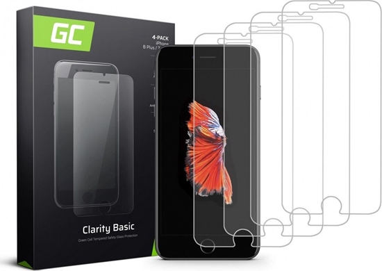 Изображение Green Cell 4x Szko hartowane GC Clarity do telefonu iPhone 6 Plus / 6S Plus / 7 Plus / 8 Plus