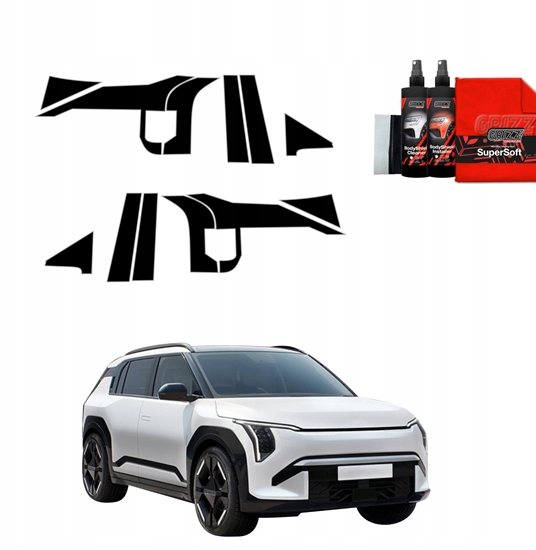 Picture of GrizzGlass Czarna folia na supki GrizzGlass BodyShield do Kia EV3 GT Line (2025) [12w1]