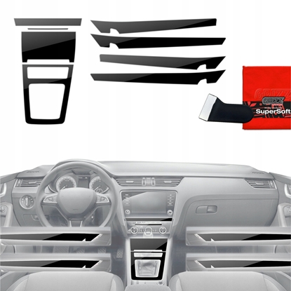 Изображение GrizzGlass Folia do wntrza GrizzGlass PianoSkin Glossy do Skoda Octavia 3 (2017-2020) [8w1]