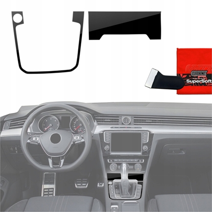 Изображение GrizzGlass Folia do wntrza GrizzGlass PianoSkin Glossy do Volkswagen Passat B8 Alltrack (2014-2023) [2w1]