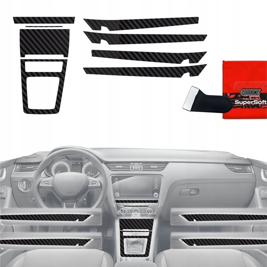 Picture of GrizzGlass Folia do wntrza GrizzGlass PianoSkin Matte do Skoda Octavia 3 (2017-2020) [8w1]