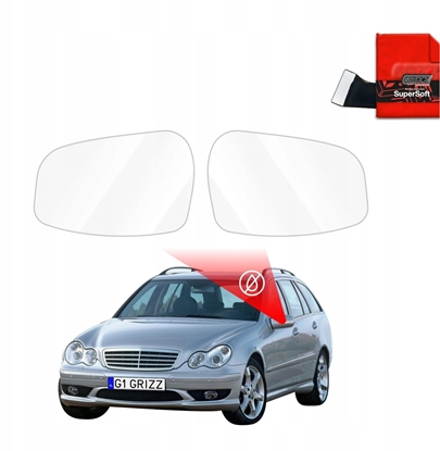 Attēls no GrizzGlass Folia przeciwdeszczowa na lusterka GrizzGlass ZeroDrop do Mercedes Benz C Klasa S203 Kombi (2001-2007)