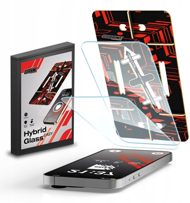 Изображение GrizzGlass Szko hybrydowe GrizzGlass HybridGlass Easy do Apple iPhone 16 Pro Max [2 PACK]