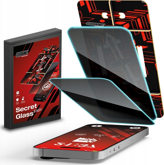 Picture of GrizzGlass Szko prywatyzujce GrizzGlass SecretGlass Easy do Apple iPhone 15 Plus [2 PACK]
