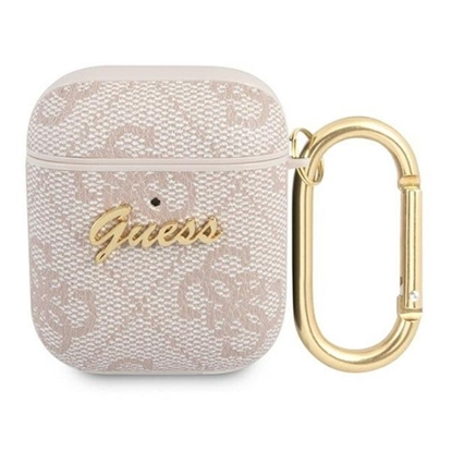 Attēls no Guess Apple AirPods 1/2 cover 4G Script Metal Collection Pink