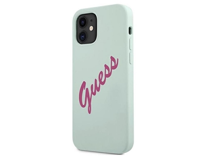 Изображение Guess Apple iPhone 12 Mini 5.4'' Vintage Fuschia Script Cover Blue