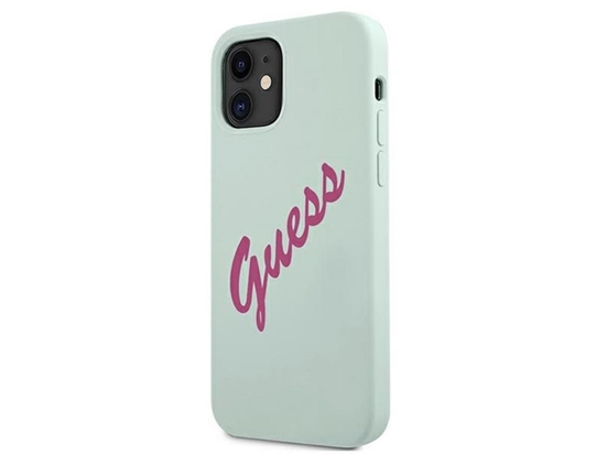 Picture of Guess Apple iPhone 12 Mini 5.4'' Vintage Fuschia Script Cover Blue