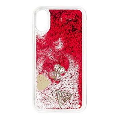 Picture of Guess Apple iPhone X/XS Glitter Hearts Case Rapsberry