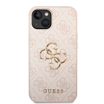 Изображение Guess PU 4G Metal Logo Case for iPhone 14 / Pink
