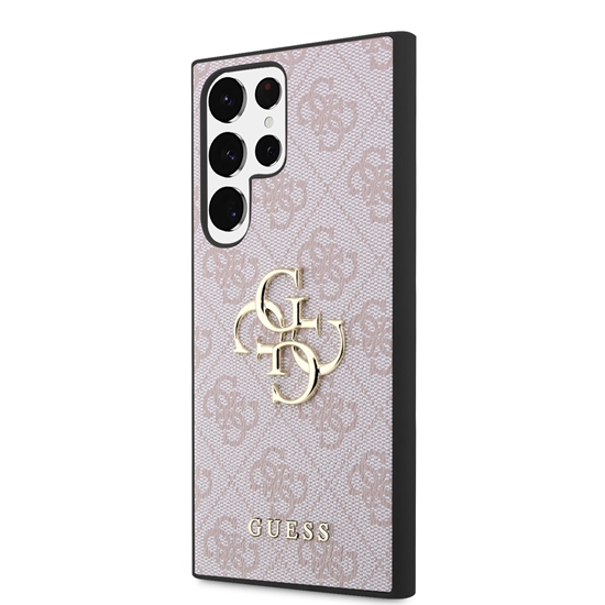 Изображение Guess PU 4G Metal Logo Case for Samsung Galaxy S23 Ultra / Pink
