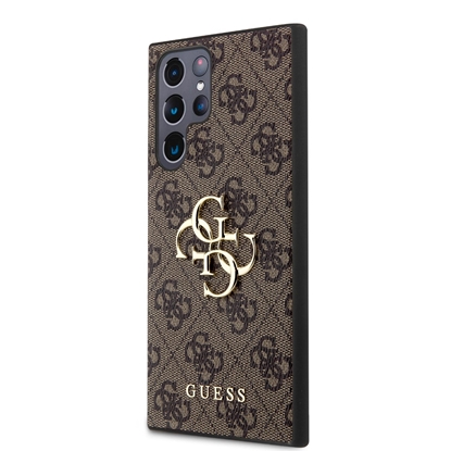 Изображение Guess PU 4G Metal Logo Case for Samsung Galaxy S24 Ultra / Brown