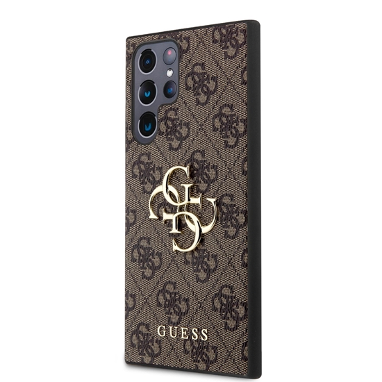 Изображение Guess PU 4G Metal Logo Case for Samsung Galaxy S24 Ultra / Brown