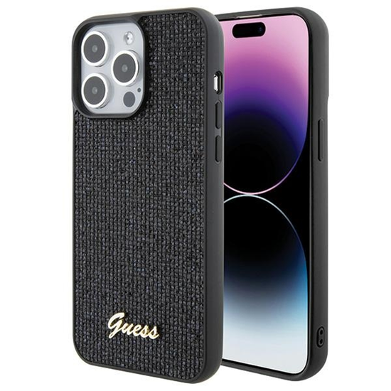 Изображение Guess PU Disco Script Metal Case for Apple iPhone 15 Pro Max