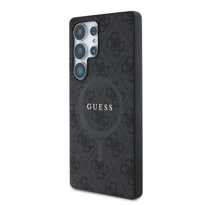 Picture of Guess PU Leather 4G Colored Ring MagSafe Case for Samsung Galaxy S25 Ultra / Black