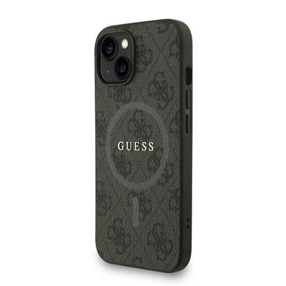Изображение Guess PU Leather 4G Colored Ring Strap MagSafe Case for iPhone 13 / Black