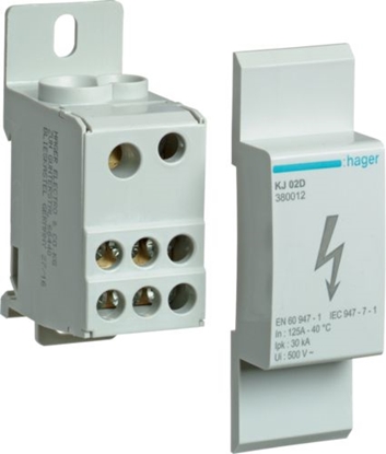 Изображение Hager Blok rozdzielczy 1-biegunowy 125A 36kA (KJ02D)
