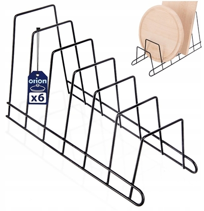 Изображение Home Styling Collection Stojak na Pokrywki Talerze Metalowy Czarny RADKA 6 szt. 34,5 cm ORION