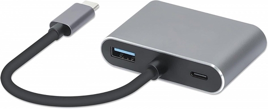 Изображение HUB USB iBOX USB Typ-C 4w1 USB 3.0 + PD 100W + HDMK 4k30Hz + VGA FullHD