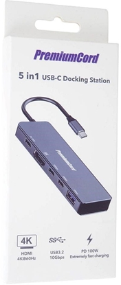 Изображение HUB USB PremiumCord PremiumCord Adaptér USB-C na 4K@60Hz HDMI + 10G USB3.2 A + 10G 2x USB-C + PD