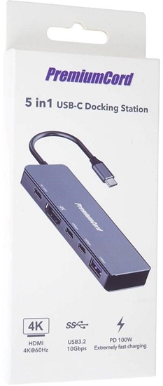 Изображение HUB USB PremiumCord PremiumCord Adaptér USB-C na 4K@60Hz HDMI + 10G USB3.2 A + 10G 2x USB-C + PD