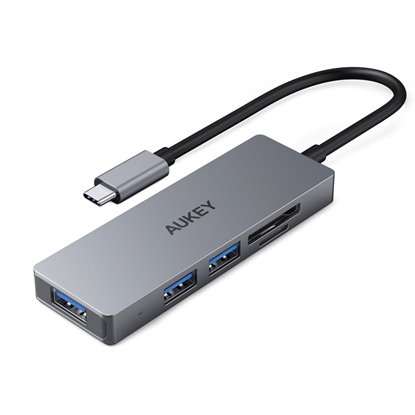 Изображение HUB USB-C CB-C63 aluminiowy | Ultra Slim | 4w1 | 3xUSB 3.1 | 1xMicroSD i SD