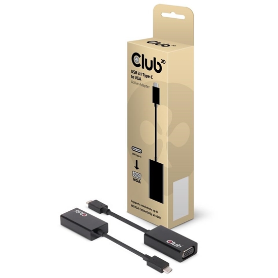 Изображение I/O ADAPTER USB-C TO VGA/M/F CAC-1502 CLUB3D