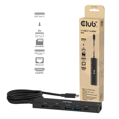 Изображение I/O HUB 7IN1 USB-C HDMI/140W CSV-2555 CLUB3D