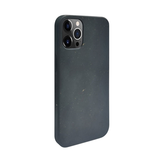 Picture of iLike Apple iPhone 12 / 12 Pro Silicone plastic case Eco Print Design Black