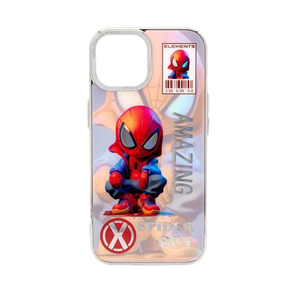 Attēls no iLike Apple iPhone 13 PC Silicone Case Spider Sense Black Silver