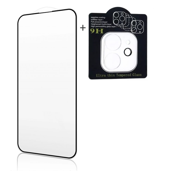 Picture of iLike Apple iPhone 16 Pro / 17 X2 Super Set 2.5D Edge Full face Tempered Glass + Camera Glass