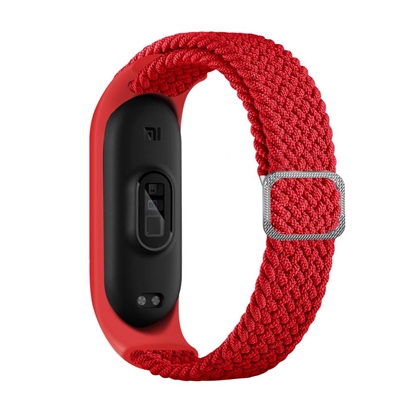 Изображение iLike Mi Band 3/4/5/6 Braided Fabric Strap Red