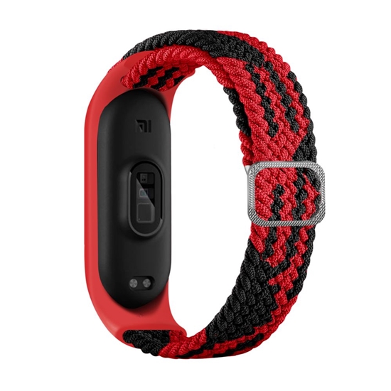 Изображение iLike Mi Band 3/4/5/6 Braided Fabric Strap Red Black